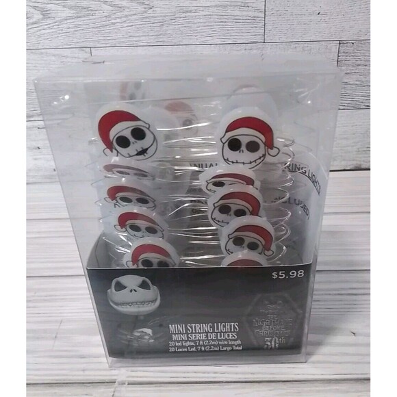 2 Jack Skellington Nightmare Before Christmas Mini String 20 LED Lights(Battery) - Picture 3 of 3
